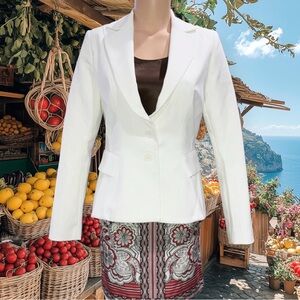 White House Black Market WHBM Pearl Dust Two Button Stretch Signature Blazer 6